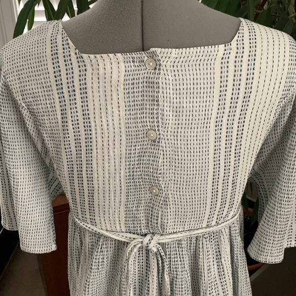 THML Embroidered Yoke Dress with Tasseled Ties - Picture 6 of 16